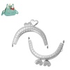 Picture of Zinc Based Alloy Kiss Clasp Lock Purse Frame Arch Silver Tone Heart 7.5cm x5.8cm(3"x2 2/8"), Open Size: 11.1x5.8cm(4 3/8"x2 2/8"), 3 PCs