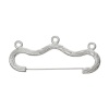 Picture of Brooches Findings Hanger 3 Loops Silver Tone (Lead,Nickel Free) 4.6cm x 2cm(1 6/8" x 6/8"),20PCs