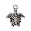 Picture of Ocean Jewelry Zinc Based Alloy Charms Tortoise/ Turtle Animal Antique Silver 16mm x 14mm( 5/8" x 4/8"), 100 PCs