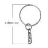 Picture of Iron Based Alloy Keychain & Keyring Round Silver Tone 4.8cm, 100 PCs