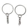 Picture of Iron Based Alloy Keychain & Keyring Round Silver Tone 4.8cm, 100 PCs