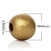 Bild von Holz Perlen Rund Golden 10mm D., Loch: 3.5mm, 500 Stück