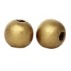 Picture of Wood Spacer Beads Round Golden About 10mm Dia, Hole: Approx 3.5mm, 500 PCs