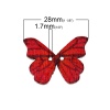 Bild von Holz Knöpfe zum aufnähen Schmetterling Zwei Löcher zufällig gemischt 28mm x 21mm 50 Stück