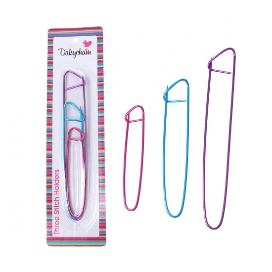 Picture of Aluminum Knitting Needle Stitch Holders Mixed 23cm x 6cm, 5 Sets