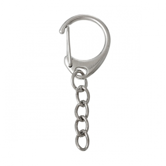 2 4/8"x1 1/8" 50 Wholesale Lots Key Chains & Key Rings Silver Tone 6.4cm x 3cm 