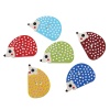Picture of Wood Sewing Button Scrapbooking Hedgehog At Random 2 Holes 25mm(1") x 16mm( 5/8"), 100 PCs