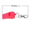Picture of Plastic Keychain & Keyring Whistle At Random With Silver Tone Swivel Clasp 10.5cm x 1.9cm, 5 PCs