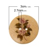 Picture of Wood Sewing Buttons Scrapbooking Round At Random 2 Holes Flower Pattern 3cm Dia, 20 PCs