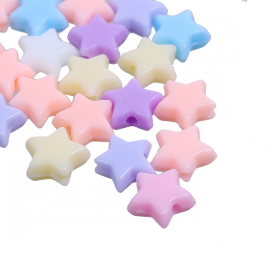 Picture of Acrylic Bubblegum Beads Pentagram Star At Random About 11mm x10mm - 10mm x9mm, Hole: Approx 1.6mm, 95 PCs