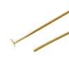 Picture of Iron Based Alloy Head Pins Gold Plated 7cm(2 6/8") long, 0.8mm (20 gauge), 300 PCs