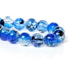 Bild von Glas Perlen Rund Blau ca. 10mm D., Loch: 1.4mm, 82cm lang/Strang, 1 Strang (ca. 87 Stk./Strang,