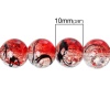 Bild von Glas Perlen Rund Rot ca. 10mm D., Loch: 1.4mm, 80cm lang/Strang, 1 Strang (ca. 84 Stk./Strang,
