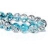 Bild von Glas Perlen Rund Azurblau ca. 10mm D., Loch: 1.4mm, 80cm lang/Strang, 1 Strang (ca. 84 Stk./Strang,