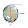 Image de Perles en Verre imitation cristal Forme Ovale Vert Foncé Couleur AB à facettes Transparent, 24mm x 20mm, Tailles de Trous: 1.3mm, 10 Pcs