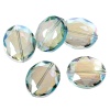 Image de Perles en Verre imitation cristal Forme Ovale Vert Foncé Couleur AB à facettes Transparent, 24mm x 20mm, Tailles de Trous: 1.3mm, 10 Pcs
