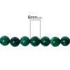 Bild von (Klasse D) Malachit ( Imitation) Lose Perlen Rund Grün Streifen Muster ca. 6mm D., Loch: 1mm, 39cm lang/Strang, 1 Strang (ca. 67 Stück/Strang)