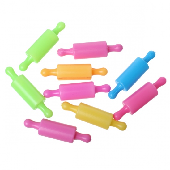 Picture of Plastic Clay Plasticine Mould Cylinder Rolling-pin At Random 86mm(3 3/8") x22mm( 7/8"), 25 PCs