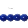 Immagine di Vetro Sciolto Perline Tondo Blu Marino Circa 6mm Dia, Foro: Circa 1.2mm, 79.9cm lunghezza: 2 Fili （Circa 136 Pezzi/Treccia)