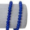 Immagine di Vetro Sciolto Perline Tondo Blu Marino Circa 6mm Dia, Foro: Circa 1.2mm, 79.9cm lunghezza: 2 Fili （Circa 136 Pezzi/Treccia)