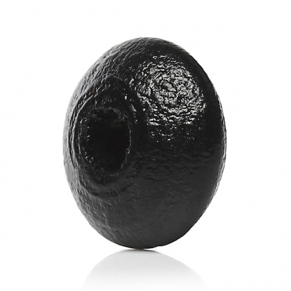 ウッド スペーサ ビーズ 算盤 黒 約 10mm直径、 穴：約 3.4mm、 500 個 の画像