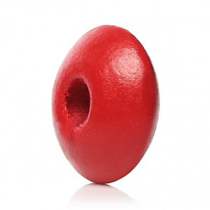 Bild von Holz Perlen Abakus Rot 10mm D., Loch: 3.4mm, 500 Stück