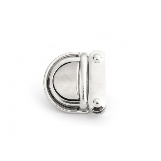 Picture of Iron Based Alloy Purse Handbag Lock Clasps Closure Silver Tone 3.3x3.2cm(1 2/8"x1 2/8") 3.2x3.2cm(1 2/8"x1 2/8") 3.2x2.9cm(1 2/8"x1 1/8"), 5 Sets(3 PCs/Set)