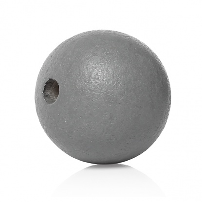Picture of Wood Spacer Beads Round Gray About 10mm Dia, Hole: Approx 3mm - 2.2mm, 300 PCs