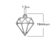 Imagen de Colgantes Aleación del Metal Del Zinc de Diamante , Plata Antigua Hueco 19mmx 16mm, 30 Unidades