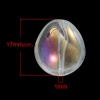 Bild von Glas Perlen Tropfen Transparent AB Farbe ca. 17mm x 14mm, Loch: 1mm, 20 Stücke