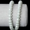 Immagine di Vetro Sciolto Perline Abaco Bianco Sporco Perla Imitata Sfaccettato Circa 8mm x 6mm, Foro: Circa 1mm, 85.5cm lunghezza: 1 Filo （Circa 144 Pezzi/Treccia)