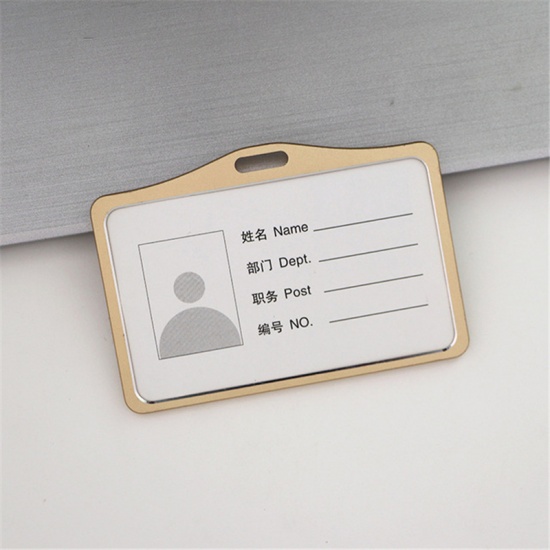 Picture of Aluminum Alloy ID Card Badge Holders Gold Plated 1 Piece