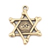 Picture of Zinc Based Alloy Charms Star Of David Hexagram Gold Tone Antique Gold Eye 25mm x 20mm, 10 PCs