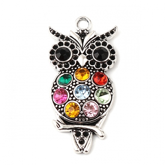 8seasons. Zinc Based Alloy Pendants Owl Animal Antique Silver Color ...