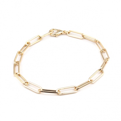 Picture of Lobster Clasp Bracelets Oval 16K Real Gold Plated 22cm(8 5/8") long, 1 Piece