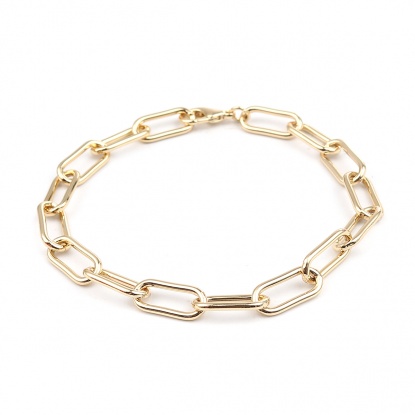Picture of Lobster Clasp Bracelets Oval 16K Real Gold Plated 22cm(8 5/8") long, 1 Piece