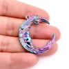 Picture of Zinc Based Alloy Galaxy Pendants Purple Moon Face AB Color 39mm x 32mm, 1 Packet ( 4 PCs/Packet)