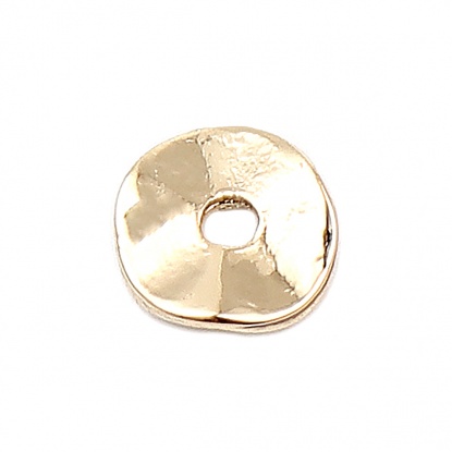 Bild von Zinklegierung Zwischenperlen Spacer Perlen Rund 16K Vergoldet ca. 6mm D., Loch:ca. 1.1mm, 10 Stück