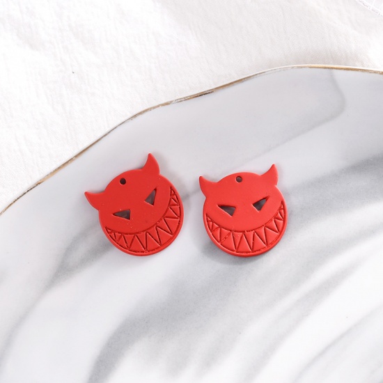 Picture of Zinc Based Alloy Charms Halloween Ghost Orange-red 10 PCs