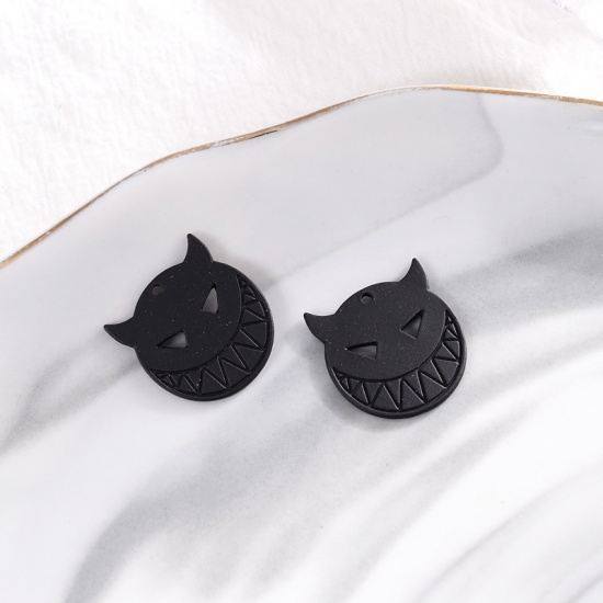 Picture of Zinc Based Alloy Charms Halloween Ghost Black 10 PCs
