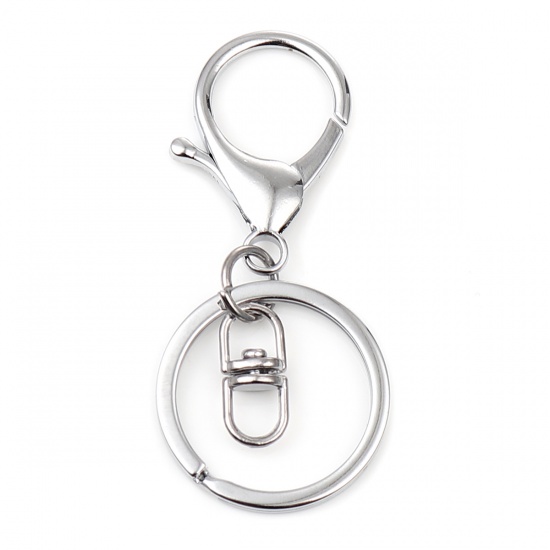 Picture of Keychain & Keyring Chrome Plated Circle Ring Infinity Symbol 70mm x 30mm, 1 Packet ( 5 PCs/Packet)