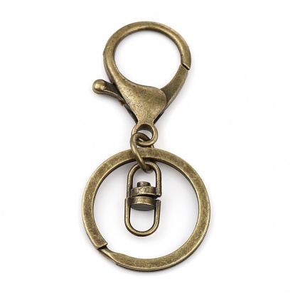 Bild von Keychain & Keyring Antique Bronze Circle Ring Infinity Symbol 70mm x 30mm, 1 Packet ( 5 PCs/Packet)