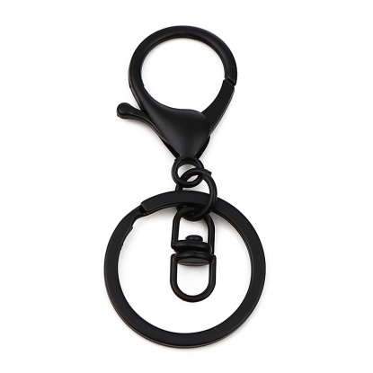 Bild von Keychain & Keyring Black Circle Ring Infinity Symbol 70mm x 30mm, 1 Packet ( 5 PCs/Packet)