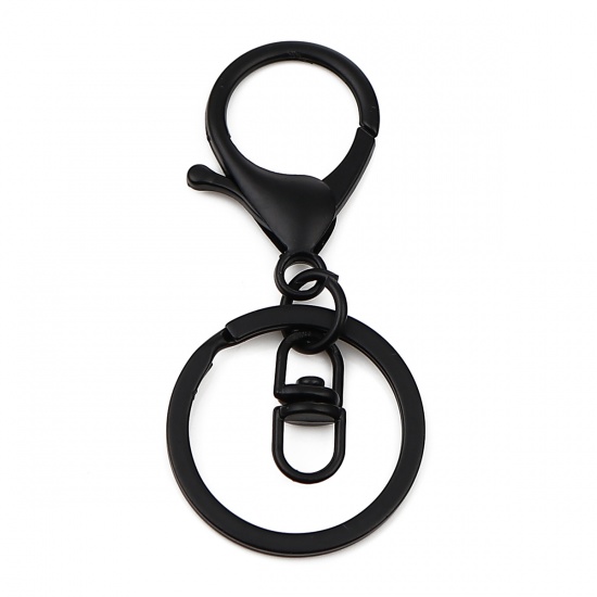 Picture of Keychain & Keyring Black Circle Ring Infinity Symbol 70mm x 30mm, 1 Packet ( 5 PCs/Packet)