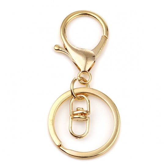 Picture of Keychain & Keyring Gold Plated Circle Ring Infinity Symbol 70mm x 30mm, 1 Packet ( 5 PCs/Packet)