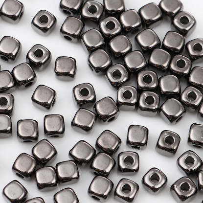 CCB Plastic Beads Square About 4mm x 4mm, Hole: Approx 1.5mm, 1 Packet (Approx 300 PCs/Packet) の画像