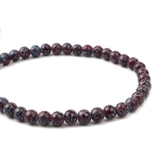 Glass Beads Round Dark Purple About 8mm Dia, Hole: Approx 1.2mm, 75cm(29 4/8") long, 2 Strands (Approx 105 PCs/Strand) の画像
