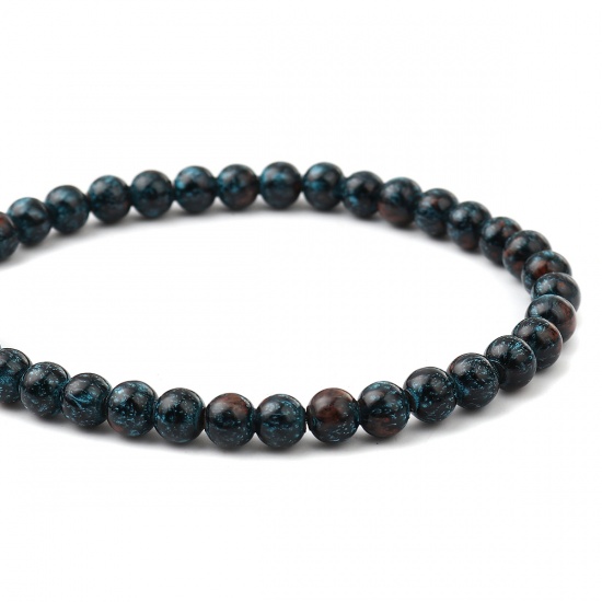 Picture of Glass Beads Round Ink Blue About 8mm Dia, Hole: Approx 1.2mm, 75cm(29 4/8") long, 2 Strands (Approx 105 PCs/Strand)