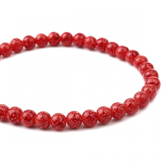 Image de Glass Beads Round Dark Red About 8mm Dia, Hole: Approx 1.2mm, 75cm(29 4/8") long, 2 Strands (Approx 105 PCs/Strand)