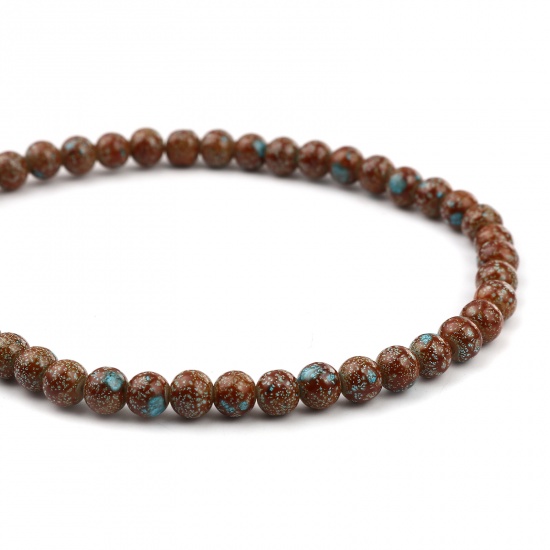 Image de Glass Beads Round Brown About 8mm Dia, Hole: Approx 1.2mm, 75cm(29 4/8") long, 2 Strands (Approx 105 PCs/Strand)